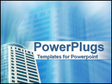 PowerPoint Template - Smart high rise building on blue