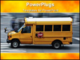 PowerPoint Template - a photo of a school bus rushing on the street in motion blur