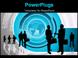 PowerPoint Template - A group of professionals with the world in the background