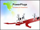PowerPoint Template - 3d man race with multiple arrow paths isolated on white
