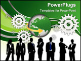 PowerPoint Template - a group of business people with globe