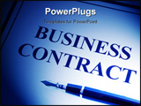 PowerPoint Template - Business Contract and pen close up for background
