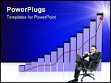 PowerPoint Template - businessman is sitting in front of increasing profits graph