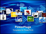 PowerPoint Template - Several images from the current blue background