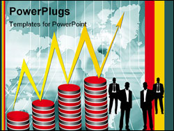 PowerPoint Template - Word business growth illustration with arrows and word map