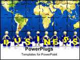 PowerPoint Template - The 3d puppets making of a puzzle a word business. Objects over white