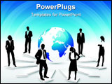 PowerPoint Template - A group of business people with globe