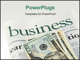PowerPoint Template - Business section of a newspaper and dollars