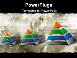 PowerPoint Template - Word business growth illustration with graph and word map