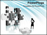 PowerPoint Template - a group of business people with puzzle