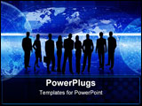 PowerPoint Template - illustration of bussines people with world map in background