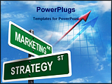 PowerPoint Template - Marketing Strategy signs on clear blue sky