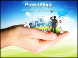 PowerPoint Template - A person holding a business world in his palm.