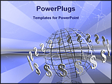 PowerPoint Template - conceptual image showing world with circulating dollars