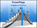 PowerPoint Template - computer generated 3d image steps of business success