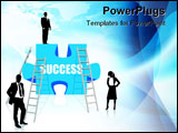 PowerPoint Template - a group of business people with puzzle