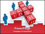PowerPoint Template - fresh idea crossword made of red glossy cubes
