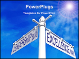 PowerPoint Template - street post with leadership blvd and excellence way signs