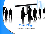 PowerPoint Template - people discussing with each other in a business convention