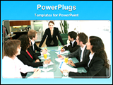 PowerPoint Template - a lady leading a business meeting