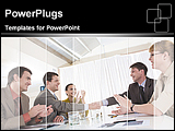PowerPoint Template - image of corporate people after signing contract