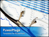 PowerPoint Template - Closeup on glasses and financial report with charts.