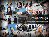 PowerPoint Template - Many business pictures with many businessmen and businesswomen, collage