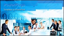 PowerPoint Template - Collage of business people at work and during break