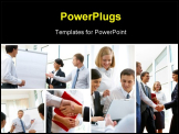 PowerPoint Template - Business people in various situations connected with trainings, presentations, negotiations and teamwork