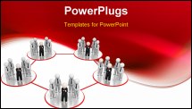 PowerPoint Template - 3d rendered business people in network - Isolated on white