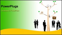 PowerPoint Template - Businesspeople are standing under a big tree
