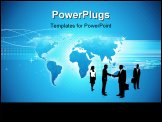 PowerPoint Template - illustration of blue abstract hi-tech Background with Glossy world map