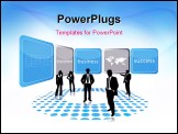 PowerPoint Template - a group of business people with screens in background