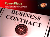 PowerPoint Template - Business Contract and Compass business concept close up