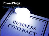 PowerPoint Template - Business Contract and light bulb concept of smart in business