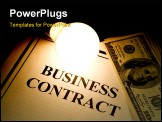 PowerPoint Template - Business Contract and light bulb concept of smart in business