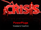 PowerPoint Template - Abstract vector illustration of frustrated businessmen in front of a crisis sign