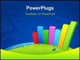 PowerPoint Template - illustration of business bar graph on earth surface