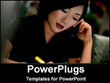 PowerPoint Template - Asian Businesswoman talking on phone