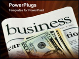 PowerPoint Template - Business section of a newspaper and dollars