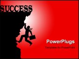 PowerPoint Template - silhouette graphic depicting a business concept, climbing to success