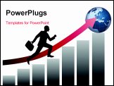 PowerPoint Template - vector illustration of a businessman running to success
