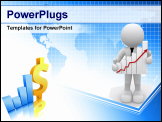 PowerPoint Template - 3d people - man person with a graph financial. Businessman
