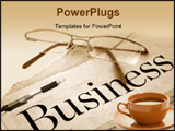 PowerPoint Template - business section of newspaper with glasses on top