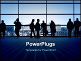PowerPoint Template - city people in front of large window