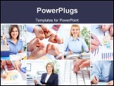 PowerPoint Template - business people working in the modern office