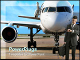 PowerPoint Template - business plane parked at the airport