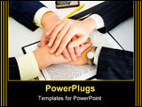 PowerPoint Template - hoto of two business partners holding their hands over the contract lying on the table with a yello
