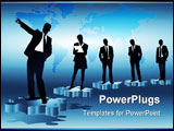 PowerPoint Template - illustration of positions and functions of a businessteam