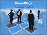 PowerPoint Template - business people standing on tiles vector drawing